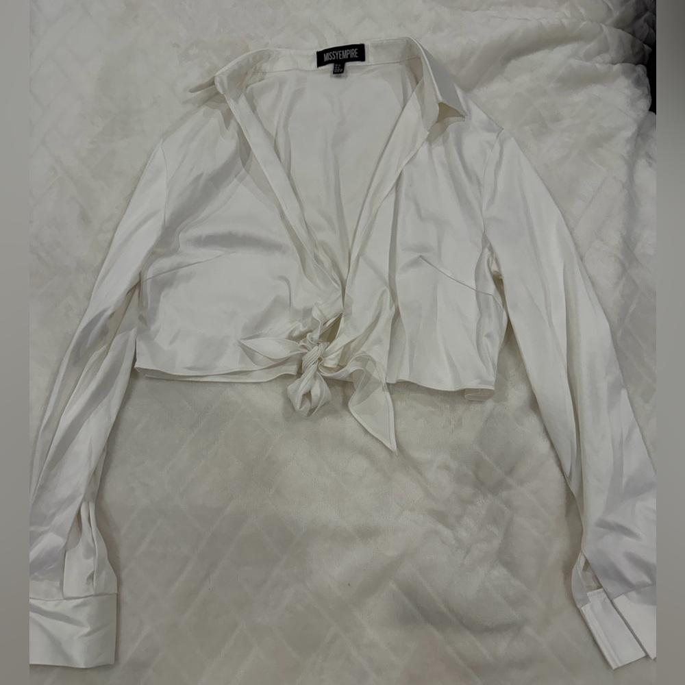 Missy empire cropped Women's Tie-Front Blouse